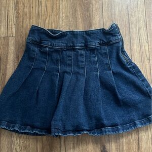 Dark Blue Denim pleated Skirt